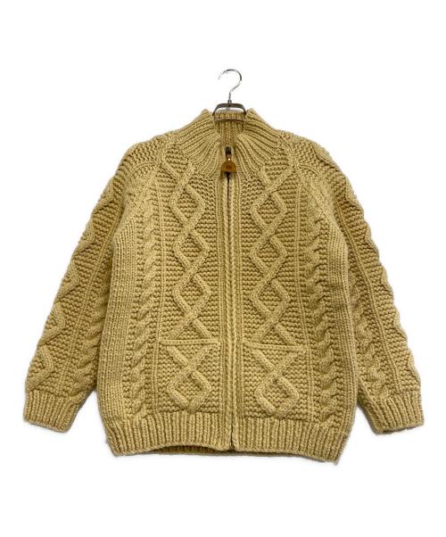 CANADIAN SWEATER（カナディアンセーター）CANADIAN SWEATER (カナディアンセーター) 厚手カーディガン　ジップ カウチン イエロー サイズ:表記なしの古着・服飾アイテム