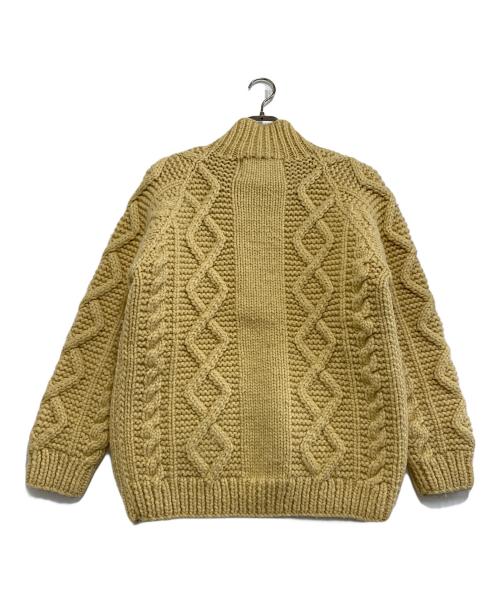CANADIAN SWEATER（カナディアンセーター）CANADIAN SWEATER (カナディアンセーター) 厚手カーディガン　ジップ カウチン イエロー サイズ:表記なしの古着・服飾アイテム