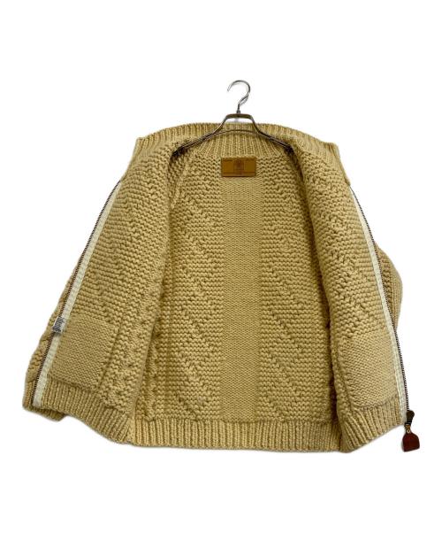 CANADIAN SWEATER（カナディアンセーター）CANADIAN SWEATER (カナディアンセーター) 厚手カーディガン　ジップ カウチン イエロー サイズ:表記なしの古着・服飾アイテム