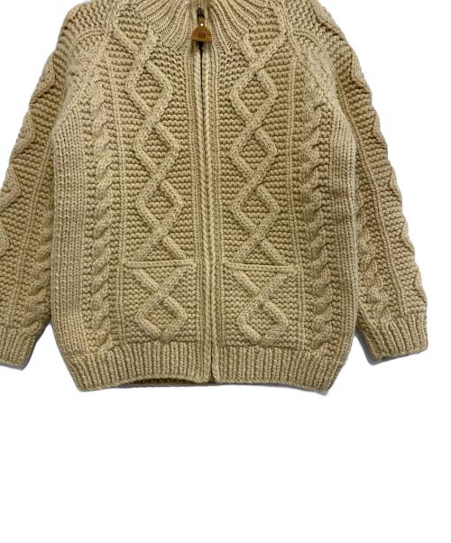 CANADIAN SWEATER（カナディアンセーター）CANADIAN SWEATER (カナディアンセーター) 厚手カーディガン　ジップ カウチン イエロー サイズ:表記なしの古着・服飾アイテム