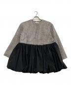 CELFORDセルフォード）の古着「タフタコンビツイードブルゾン」｜ホワイト×ブラック