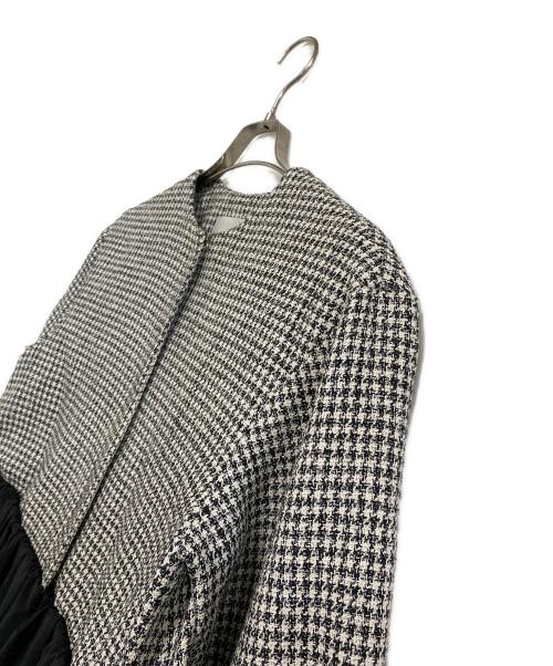 CELFORD（セルフォード）CELFORD (セルフォード) タフタコンビツイードブルゾン ホワイト×ブラック サイズ:freeの古着・服飾アイテム