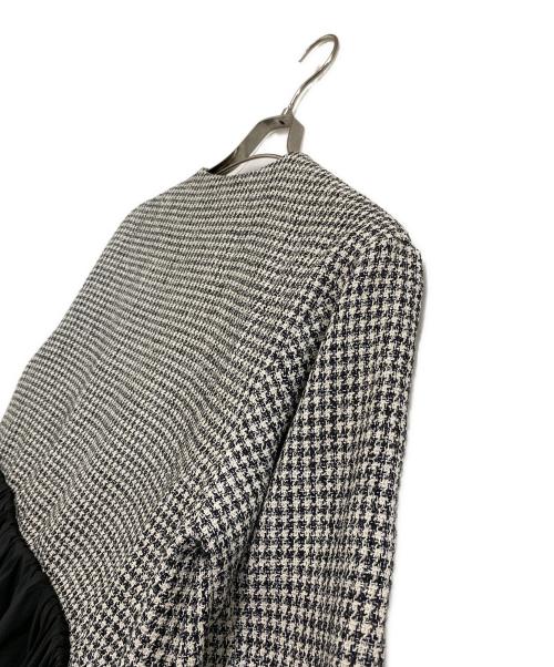 CELFORD（セルフォード）CELFORD (セルフォード) タフタコンビツイードブルゾン ホワイト×ブラック サイズ:freeの古着・服飾アイテム