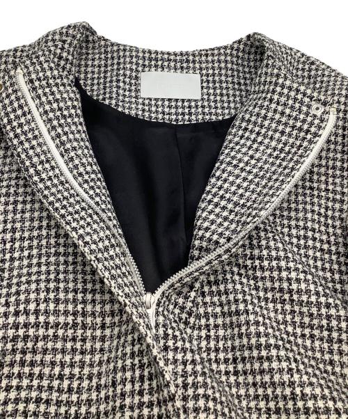 CELFORD（セルフォード）CELFORD (セルフォード) タフタコンビツイードブルゾン ホワイト×ブラック サイズ:freeの古着・服飾アイテム