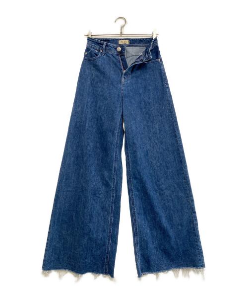 YANUK（ヤヌーク）YANUK (ヤヌーク) ワイドフレアデニムパンツ インディゴ サイズ:24の古着・服飾アイテム