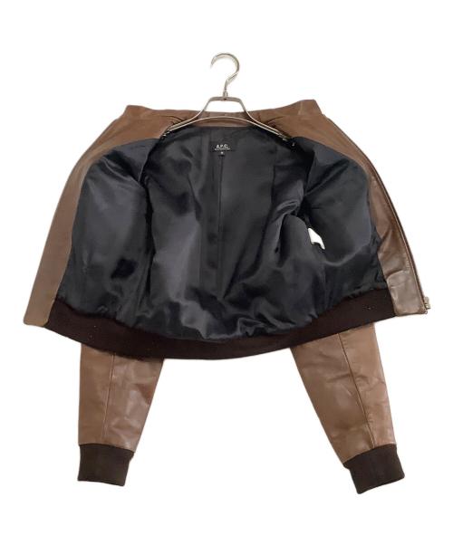A.P.C.（アーペーセー）A.P.C. (アーペーセー) レザージャケット ブラウン サイズ:Mの古着・服飾アイテム