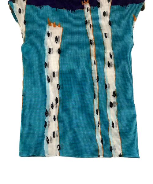 ISSEY MIYAKE me（イッセイ ミヤケ ミー）ISSEY MIYAKE me (イッセイ ミヤケ ミー) プリーツカットソー ネイビー×ブルー サイズ:freeの古着・服飾アイテム