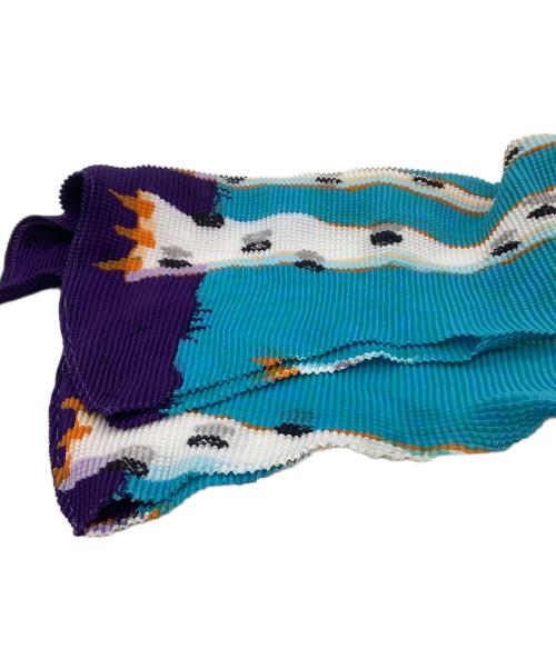 ISSEY MIYAKE me（イッセイ ミヤケ ミー）ISSEY MIYAKE me (イッセイ ミヤケ ミー) プリーツカットソー ネイビー×ブルー サイズ:freeの古着・服飾アイテム