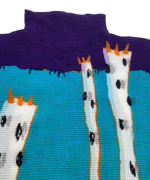 ISSEY MIYAKE me（イッセイ ミヤケ ミー）ISSEY MIYAKE me (イッセイ ミヤケ ミー) プリーツカットソー ネイビー×ブルー サイズ:freeの古着・服飾アイテム