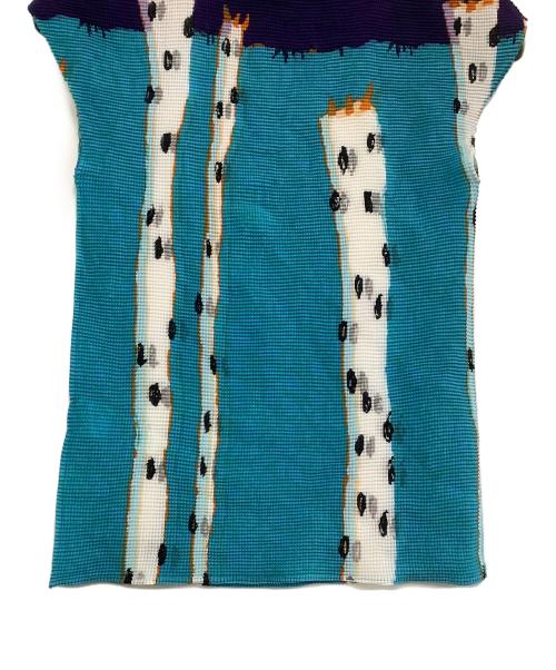 ISSEY MIYAKE me（イッセイ ミヤケ ミー）ISSEY MIYAKE me (イッセイ ミヤケ ミー) プリーツカットソー ネイビー×ブルー サイズ:freeの古着・服飾アイテム