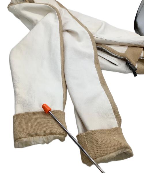 EMPORIO ARMANI（エンポリオアルマーニ）EMPORIO ARMANI (エンポリオアルマーニ) 切替ジャケット ホワイト×ブラウン サイズ:54の古着・服飾アイテム