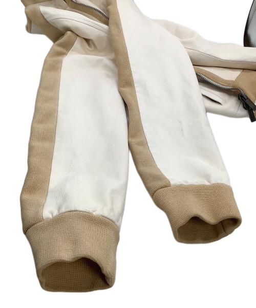 EMPORIO ARMANI（エンポリオアルマーニ）EMPORIO ARMANI (エンポリオアルマーニ) 切替ジャケット ホワイト×ブラウン サイズ:54の古着・服飾アイテム