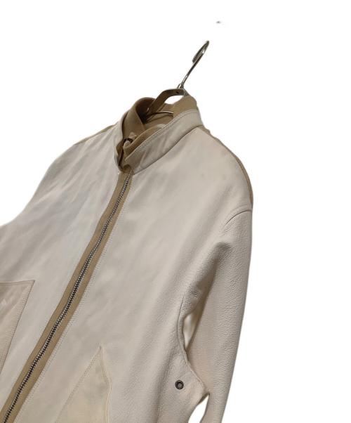 EMPORIO ARMANI（エンポリオアルマーニ）EMPORIO ARMANI (エンポリオアルマーニ) 切替ジャケット ホワイト×ブラウン サイズ:54の古着・服飾アイテム