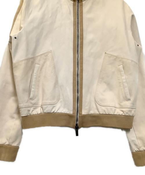 EMPORIO ARMANI（エンポリオアルマーニ）EMPORIO ARMANI (エンポリオアルマーニ) 切替ジャケット ホワイト×ブラウン サイズ:54の古着・服飾アイテム