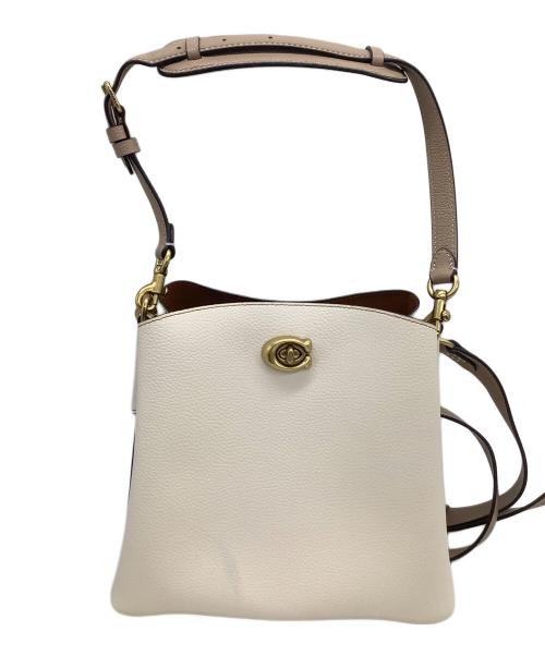 COACH（コーチ）COACH (コーチ) ウィロウ バケット バッグ ホワイト×ブラウンの古着・服飾アイテム