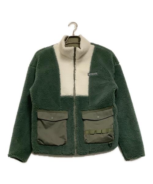 Columbia（コロンビア）Columbia (コロンビア) フリースジャケット グリーン×ホワイト サイズ:Lの古着・服飾アイテム
