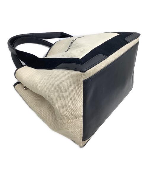 BALENCIAGA（バレンシアガ）BALENCIAGA (バレンシアガ) トートバッグ ネイビーカバス ベージュ×ブラックの古着・服飾アイテム