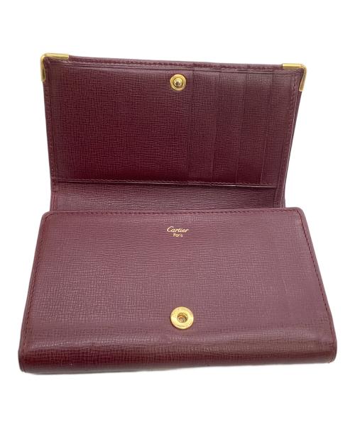 Cartier（カルティエ）Cartier (カルティエ) 2つ折り長財布　マストライン ボルドーの古着・服飾アイテム