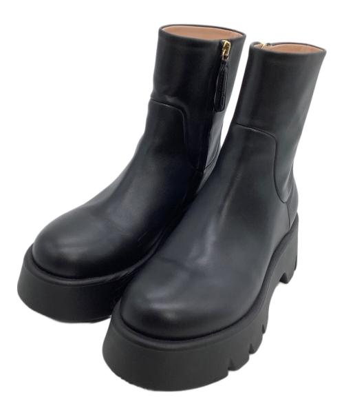 Gianvito Rossi（ジャンヴィト ロッシ）Gianvito Rossi (ジャンヴィト・ロッシ) MONTEY VITELLO GLOVE BOOT ブラック サイズ:37の古着・服飾アイテム