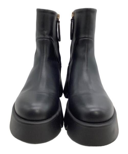 Gianvito Rossi（ジャンヴィト ロッシ）Gianvito Rossi (ジャンヴィト・ロッシ) MONTEY VITELLO GLOVE BOOT ブラック サイズ:37の古着・服飾アイテム