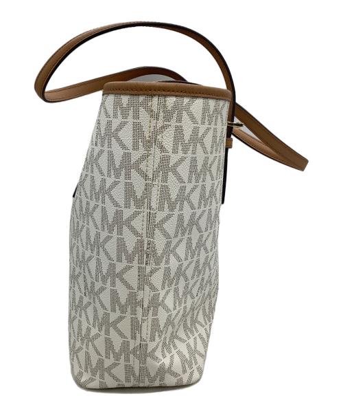 MICHAEL KORS（マイケル・コース）MICHAEL KORS (マイケル・コース) トートバッグ ホワイト×ブラウンの古着・服飾アイテム