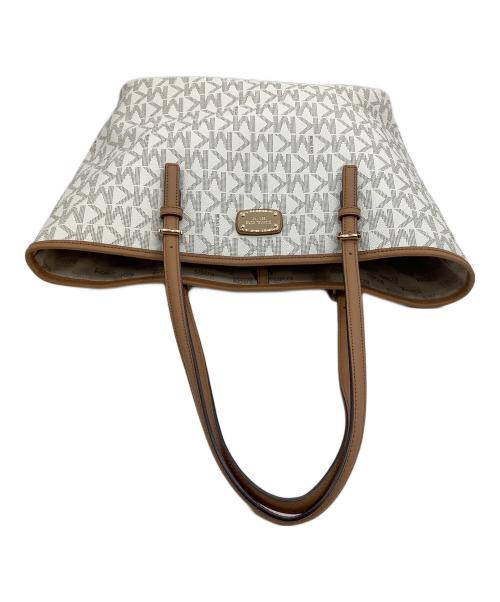 MICHAEL KORS（マイケル・コース）MICHAEL KORS (マイケル・コース) トートバッグ ホワイト×ブラウンの古着・服飾アイテム