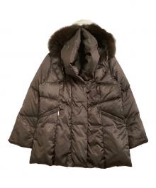 BALMAIN（バルマン）の古着「ブルーフォックスファー付きダウンジャケット」｜ブラウン