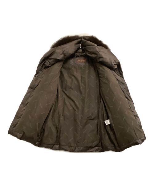 BALMAIN（バルマン）BALMAIN (バルマン) ブルーフォックスファー付きダウンジャケット ブラウン サイズ:Mの古着・服飾アイテム