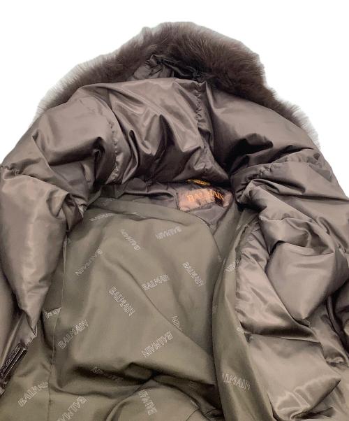 BALMAIN（バルマン）BALMAIN (バルマン) ブルーフォックスファー付きダウンジャケット ブラウン サイズ:Mの古着・服飾アイテム