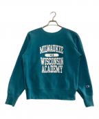 Championチャンピオン）の古着「リバースウィーブスウェット 単色ロゴ カレッジロゴ」｜ブルー