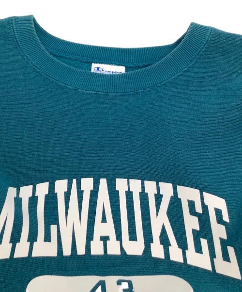 Champion（チャンピオン）Champion (チャンピオン) リバースウィーブスウェット 単色ロゴ カレッジロゴ ブルー サイズ:Mの古着・服飾アイテム