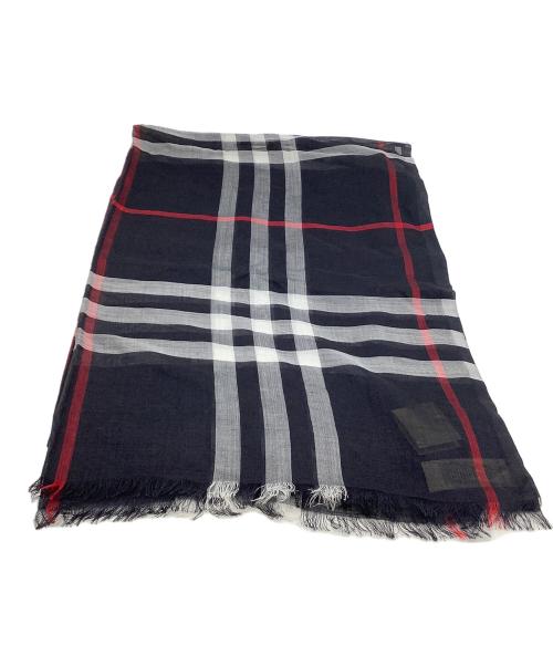BURBERRY（バーバリー）BURBERRY (バーバリー) ストール ブラック×レッドの古着・服飾アイテム