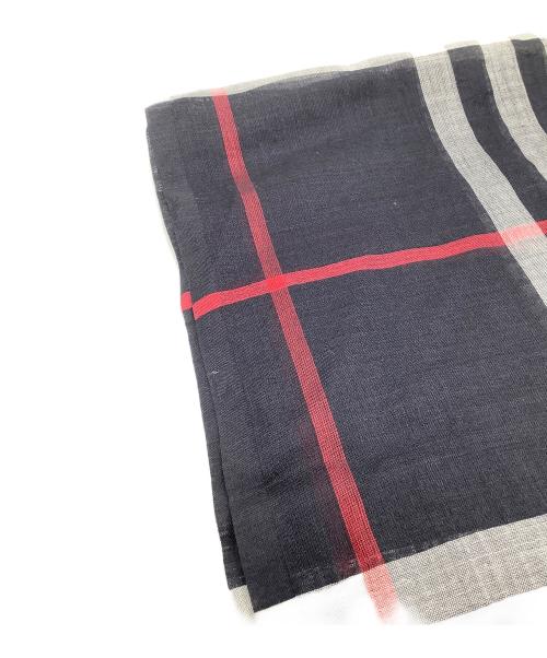 BURBERRY（バーバリー）BURBERRY (バーバリー) ストール ブラック×レッドの古着・服飾アイテム