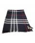 中古・古着 BURBERRY (バーバリー) ストール ブラック×レッド：9000円