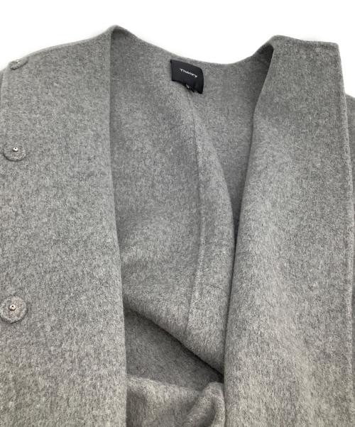 theory（セオリー）theory (セオリー) ノーカラーコート グレー サイズ:Sの古着・服飾アイテム
