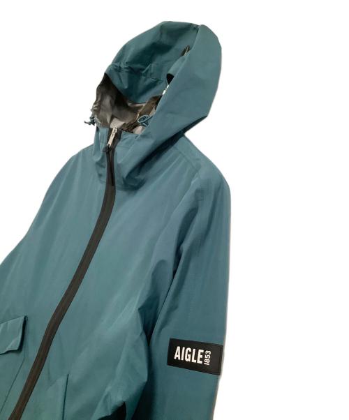 AIGLE（エーグル）AIGLE (エーグル) ジップジャケット　GORE-TEX ゴアテックス 防風 撥水 2レイヤーフーデッドジャケット ブルー サイズ:XLの古着・服飾アイテム