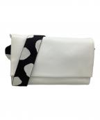 ear PAPILLONNERイアパピヨネ）の古着「ショルダーバッグ　柄ワイドテープショルダーバッグ」｜ホワイト