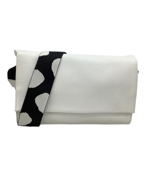 ear PAPILLONNER（イアパピヨネ）ear PAPILLONNER (イアパピヨネ) ショルダーバッグ　柄ワイドテープショルダーバッグ ホワイトの古着・服飾アイテム