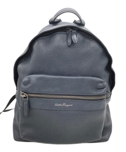 Salvatore Ferragamo（サルヴァトーレ フェラガモ）Salvatore Ferragamo (サルヴァトーレ フェラガモ) レザーバックパック ネイビーの古着・服飾アイテム
