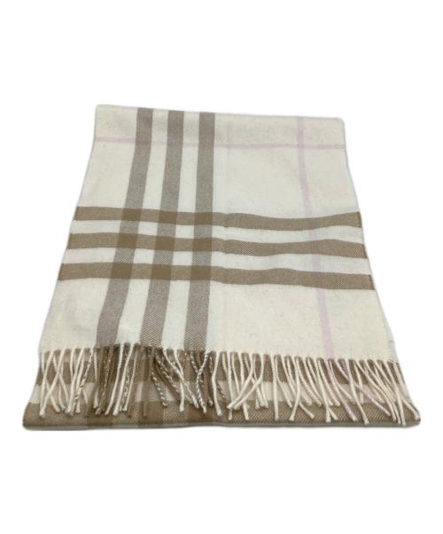 BURBERRY（バーバリー）BURBERRY (バーバリー) マフラー チェック アイボリーの古着・服飾アイテム