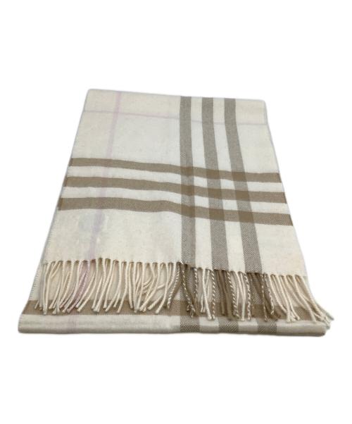 BURBERRY（バーバリー）BURBERRY (バーバリー) マフラー チェック アイボリーの古着・服飾アイテム