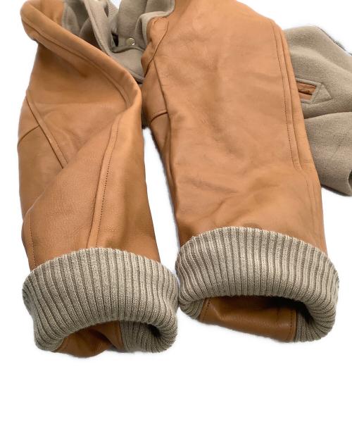 CABANE de ZUCCa（カバンドズッカ）CABANE de ZUCCa (カバンドズッカ) スタジャン ベージュ×ブラウン サイズ:Mの古着・服飾アイテム