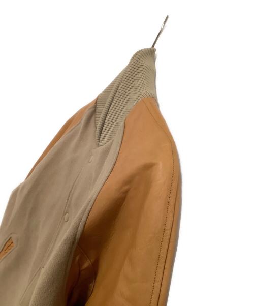 CABANE de ZUCCa（カバンドズッカ）CABANE de ZUCCa (カバンドズッカ) スタジャン ベージュ×ブラウン サイズ:Mの古着・服飾アイテム