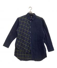 GROUND Y（グラウンドワイ）の古着「長袖シャツ　チェック」｜ネイビー×グリーン