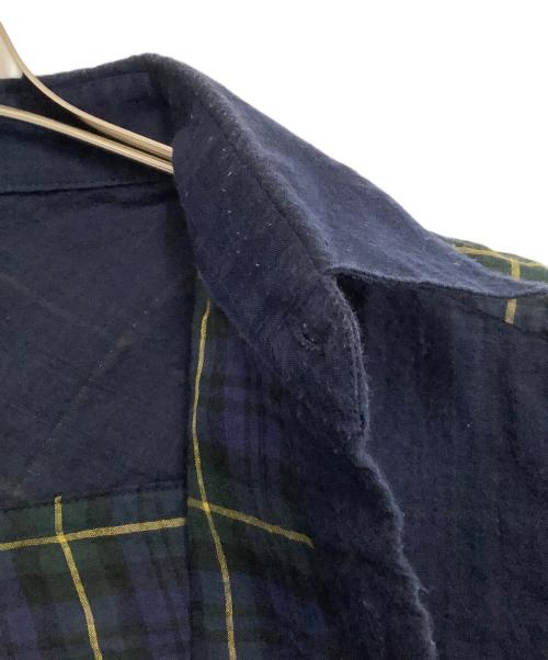 GROUND Y（グラウンドワイ）GROUND Y (グラウンドワイ) 長袖シャツ　チェック ネイビー×グリーン サイズ:3の古着・服飾アイテム