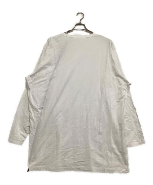 GROUND Y（グラウンドワイ）GROUND Y (グラウンドワイ) 長袖Tシャツ ホワイト×ブラック サイズ:3の古着・服飾アイテム