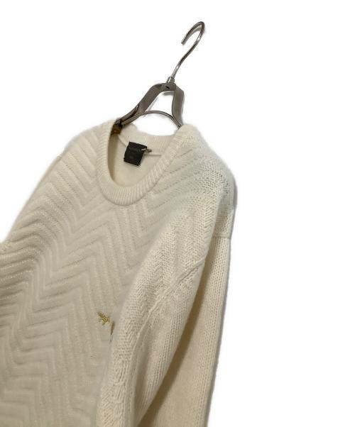 maison kitsune（メゾンキツネ）maison kitsune (メゾンキツネ) 厚手ニット　100着限定 ホワイト サイズ:XLの古着・服飾アイテム