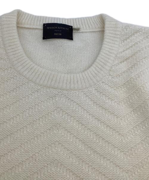 maison kitsune（メゾンキツネ）maison kitsune (メゾンキツネ) 厚手ニット　100着限定 ホワイト サイズ:XLの古着・服飾アイテム