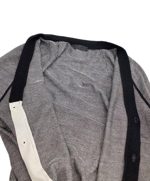 PRADA（プラダ）PRADA (プラダ) 薄手カーディガン ブラック×ホワイト サイズ:50の古着・服飾アイテム