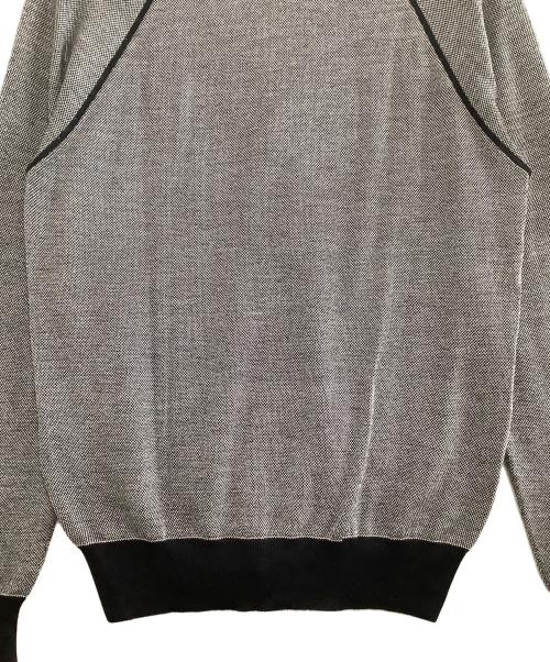 PRADA（プラダ）PRADA (プラダ) 薄手カーディガン ブラック×ホワイト サイズ:50の古着・服飾アイテム